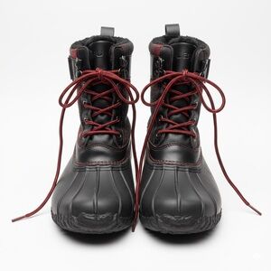 JBU Jambu Vancouver Plaid Duck Boots Womens 7.5 Faux Fur Waterproof Black Red